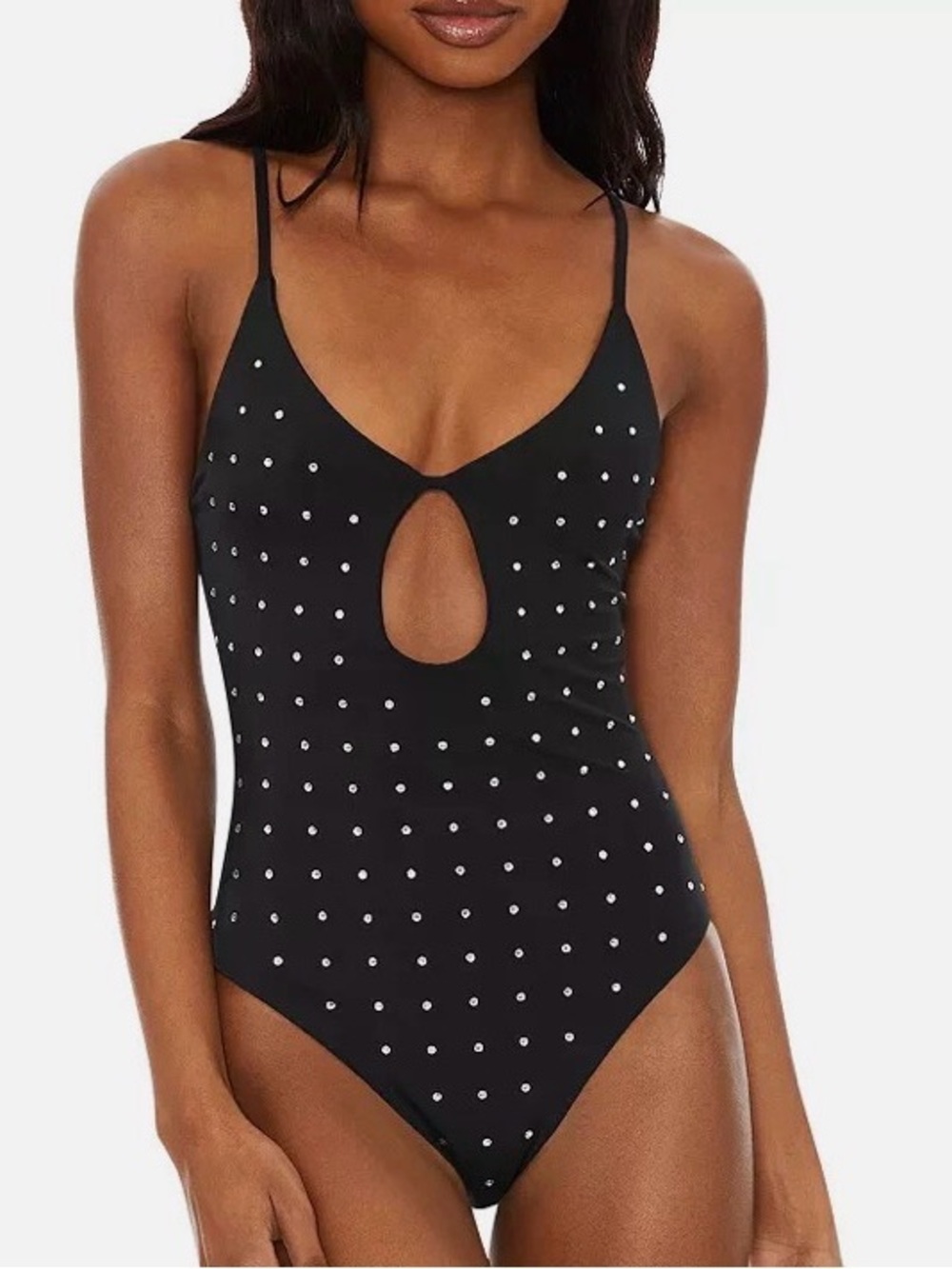 Beach Riot Black One-Piece with Silver Stud Accents